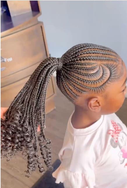 Kids intricate cornrow pattern