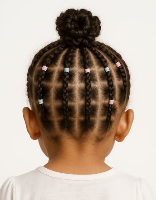 Kids braided style with accessories