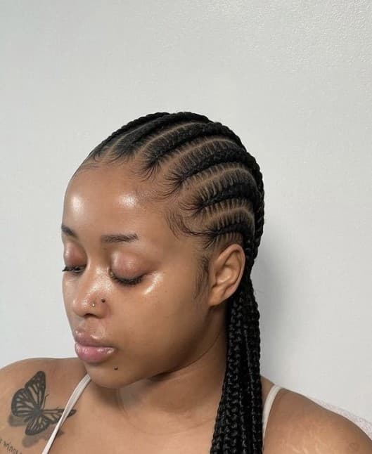 Adult cornrow braids