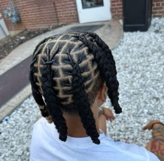 Boys Hair Cut with Braided Locks