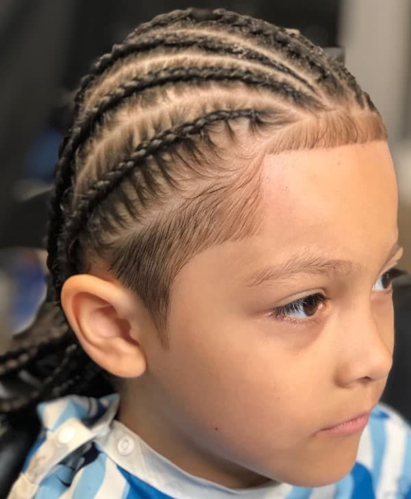 Cornrows with Fade or Taper Cut on Boys